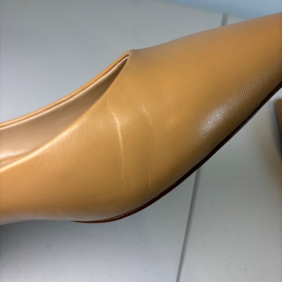 Sam Edelman Hazel Pointed-Toe Kitten Heel Pumps Soft Beige Leather Women’s Size - Picture 8 of 11
